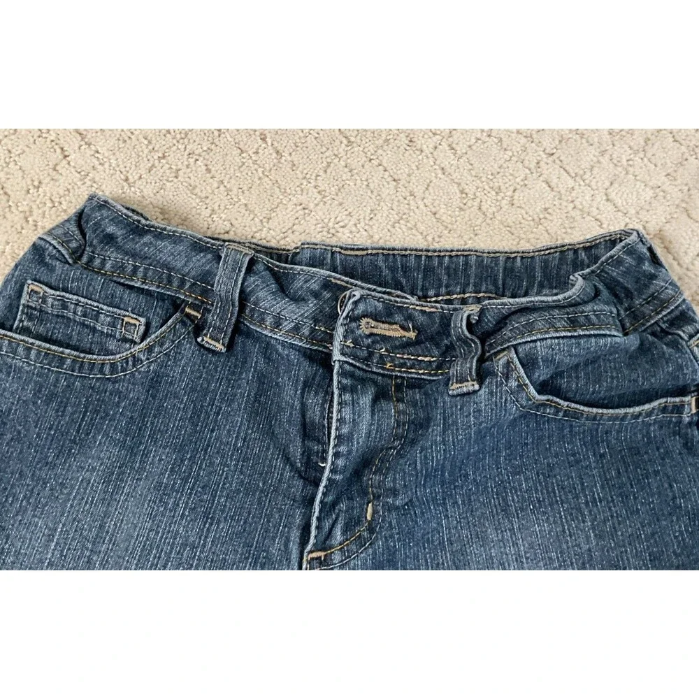 FADED GLORY Girl's Med Wash Adj Waist Reg Fit Bermuda Stretch Jean Shorts sz 12 - Picture 3 of 8